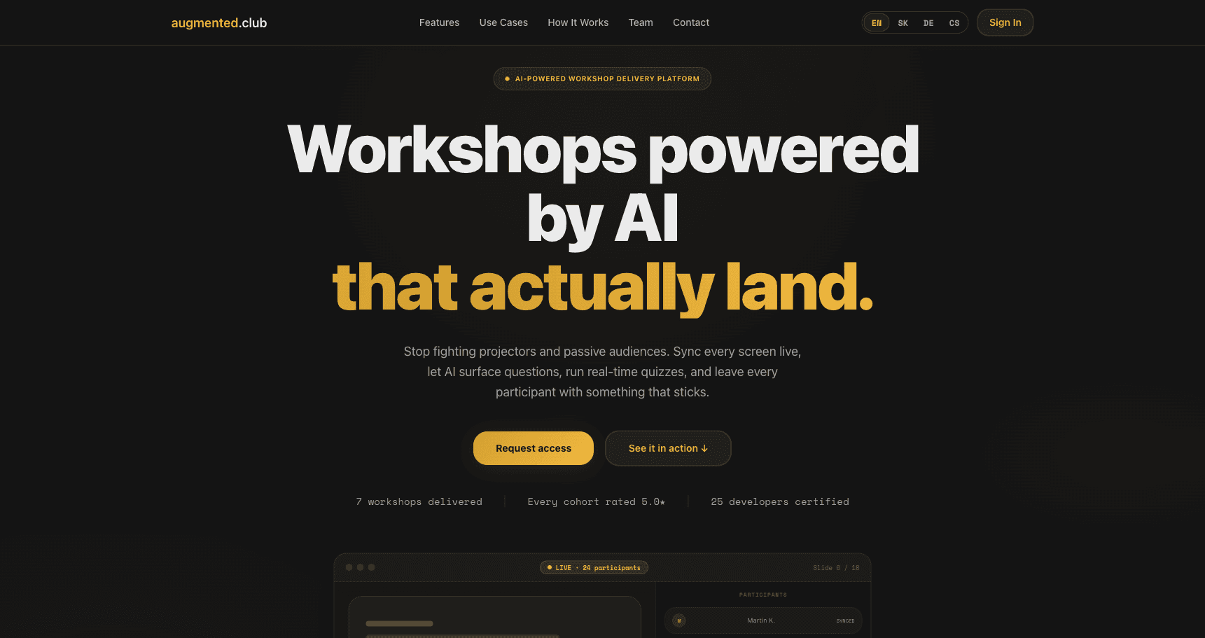 Augmented.club screenshot