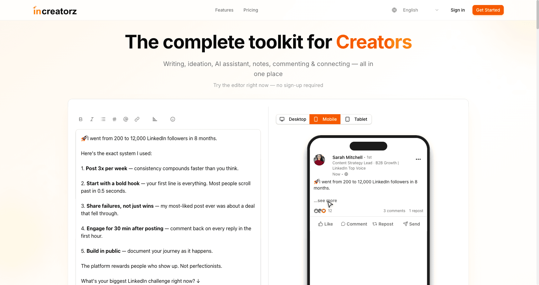 InCreatorz screenshot